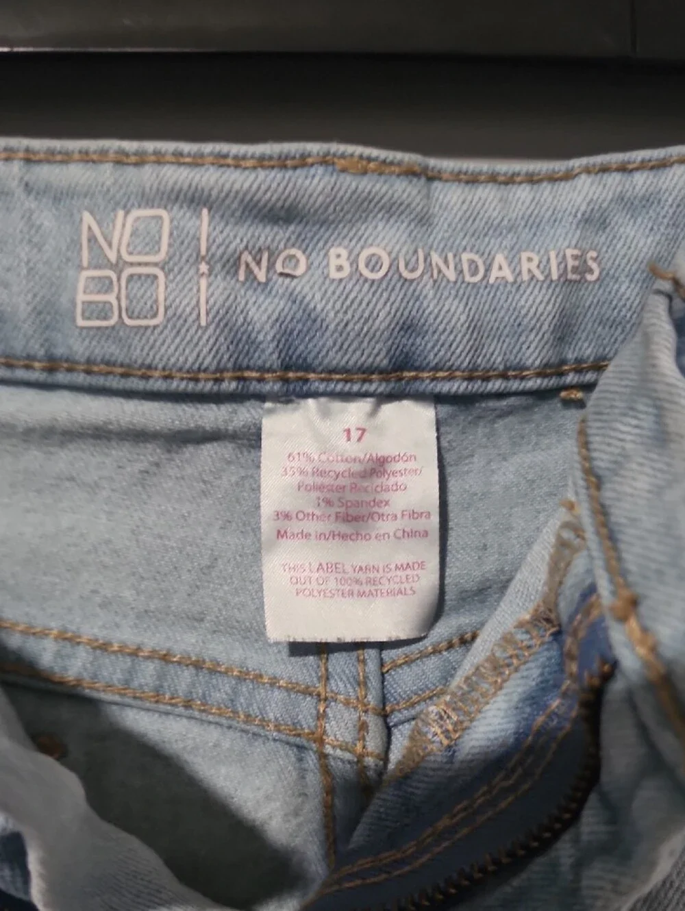 No Boundaries Light Blue Distressed Denim Shorts